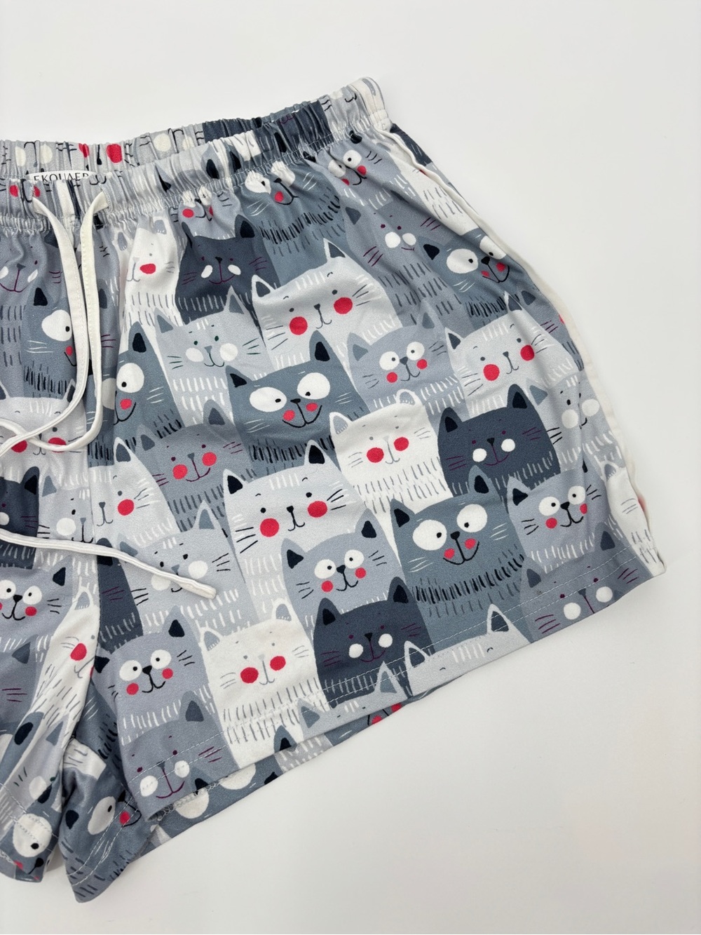 Ekouaer Cat Print Pajama Short Set - Picture 11 of 16